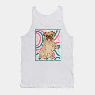 Cute and Colorful Portrait of a Pug Dog // Adorable Pug // Pug Mom G Tank Top